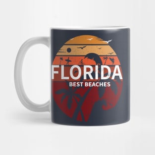 Florida T-Shirts Vintage FL Tee Vintage Florida Retro Tee Design Sunshine Men Women Kids Mug